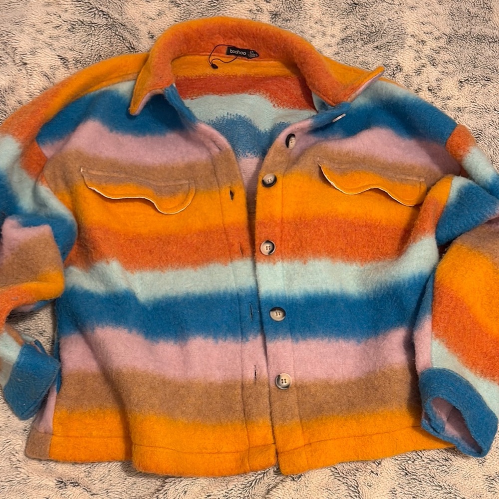 Boohoo Multicolor Striped Jacket